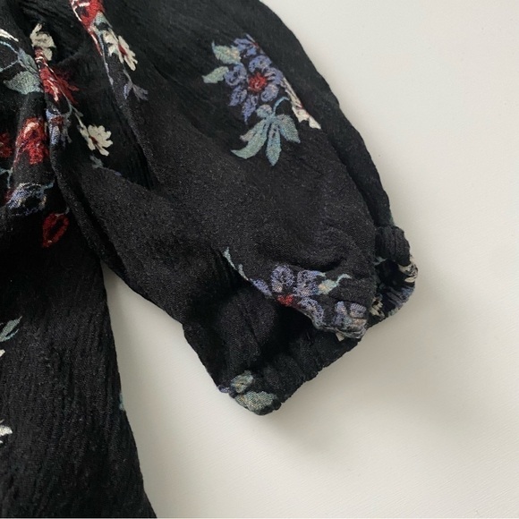 Free people black free swing top tunic dress floral print small - Picture 7 of 11